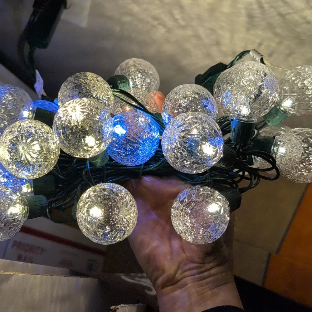 LED Dual Color Twinkle Christmas Lights in White and Blue NEW (set #3)